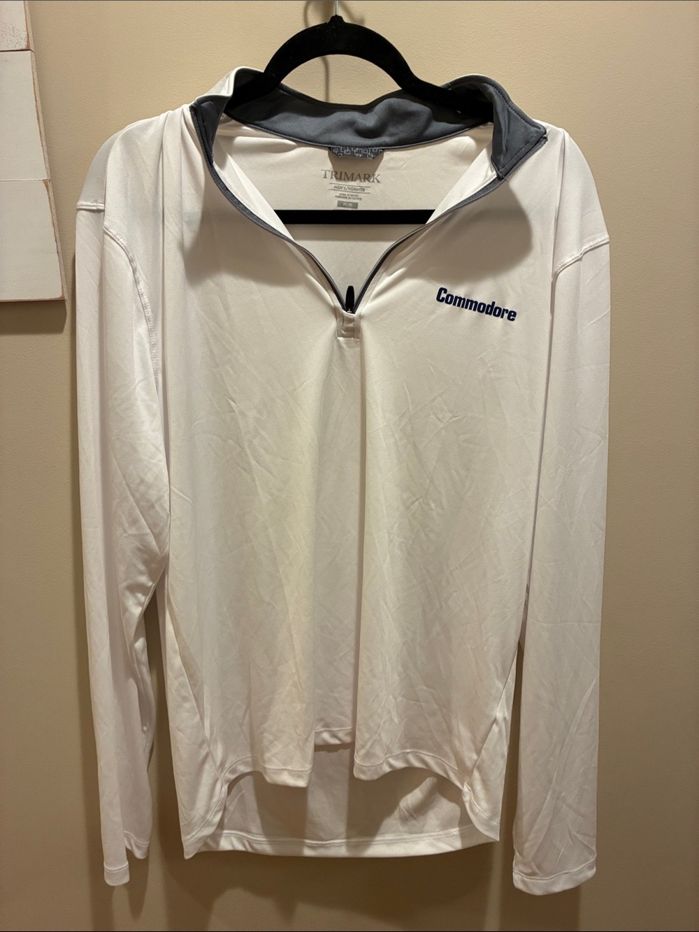 Men's White Quarter-Zip Performance Sweater